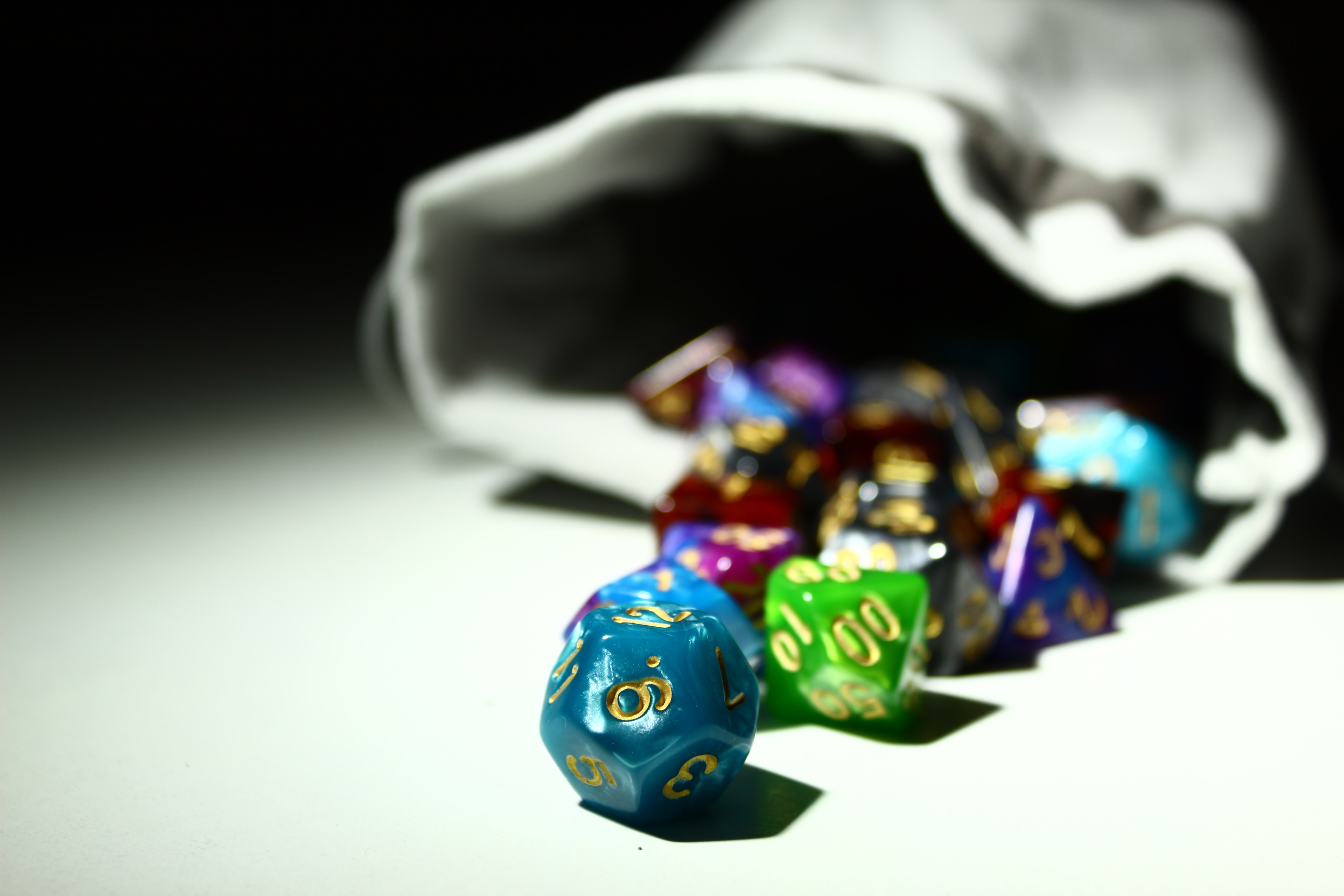 A bag of RPG dice