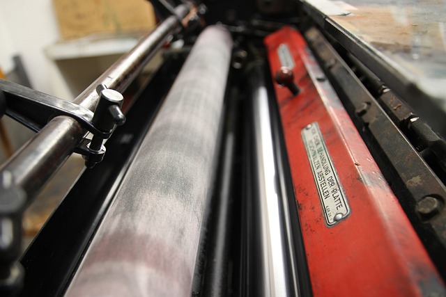 close-up of a printing machine