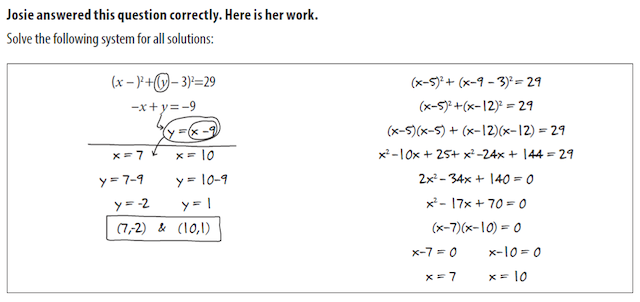 Maths question and answer example